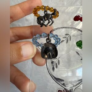 Wine markers western theme charms set of 6 cowgirl cowboy boots rodeo cowboy hat